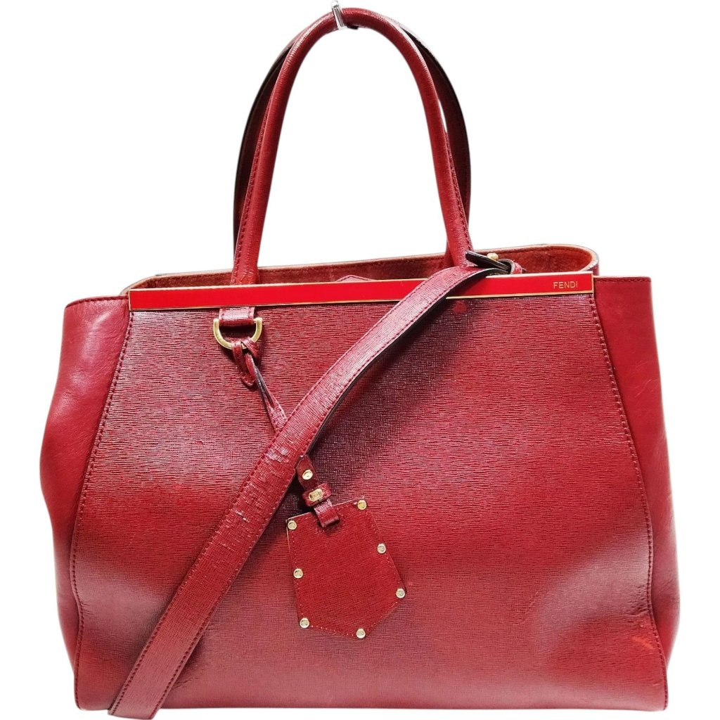 L5 Authentic Fendi Crossbody Bag Red Leather Luxury Vintage Designer Handbag